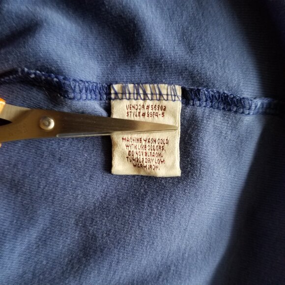 Blue, turtle neck long sleeve, cotton top, M, Northern Reflections, vintage - Picture 6 of 6